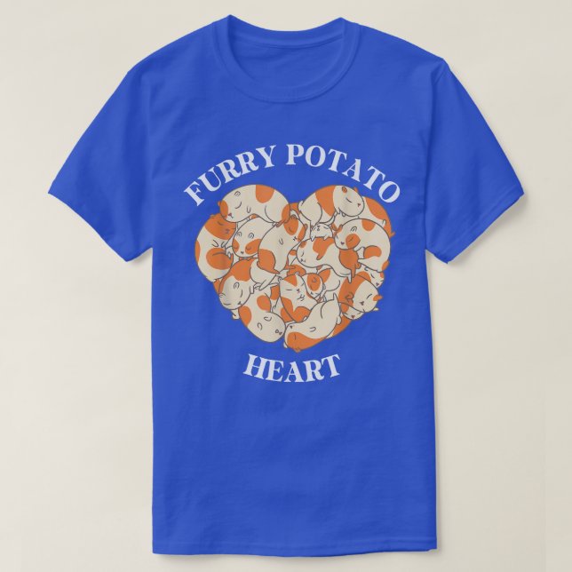 T-shirt Cute Guinée Coeur Coeur Fourrure Potato Lover752 (Design devant)