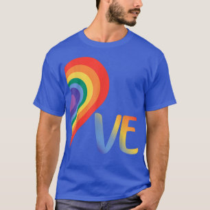 T-shirt Cute Half Heart Love LGBTQ fierté lesbienne Gay Co