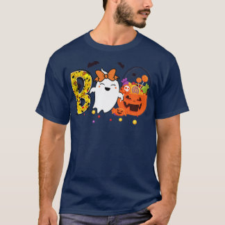 T-shirt Cute Halloween Boo Ghost Spooky Vibes Funny Hallow
