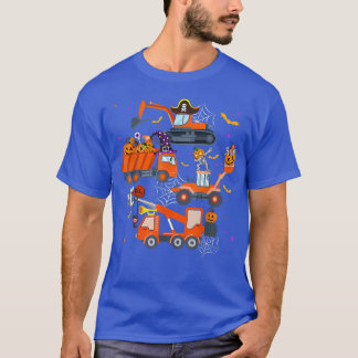 T-shirt Cute Halloween Crane Truck Construction Pumpkin To