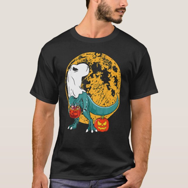 T-shirt Cute Halloween Ghost Dinosaur rex Candy Toddler Co (Devant)