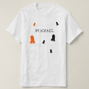 T-shirt Cute Halloween Ghost Orange, Noir Personnalisé
