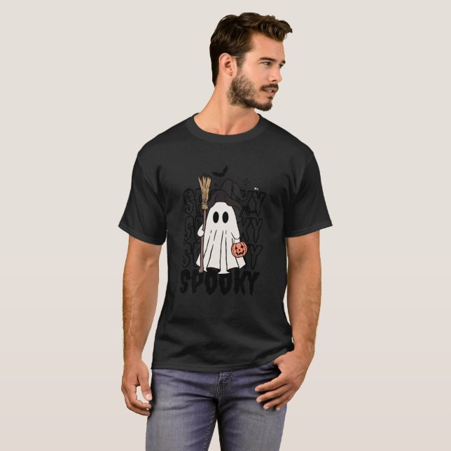 T-shirt Cute Halloween Ghost – Trick or Treat Unisex Shirt (Devant entier)