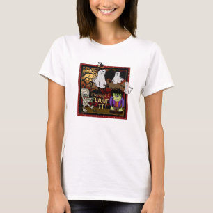 T-shirt Cute Halloween Ghosts Mummy Frankenstein