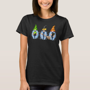 T-shirt Cute Halloween Gnomes Cat Black Autumn Fall  Gnome