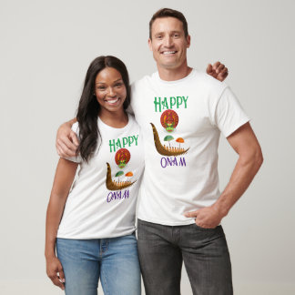 T-shirt Cute Happy Onam Snake boat