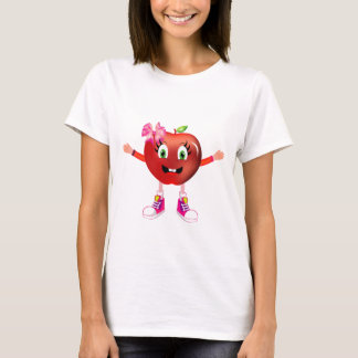 T-shirt Cute Happy Red Apple Girl Cartoon Shirt