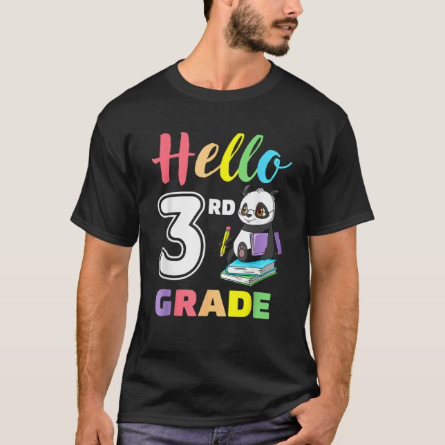 T-shirt Cute Heart Hello 3rd Grade First Day Back To Schoo (Devant)