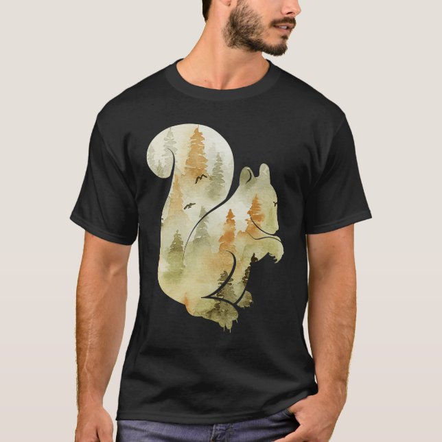 T-shirt Cute Hello Fall Squirrel Autumn  Animal Leaf (Devant)