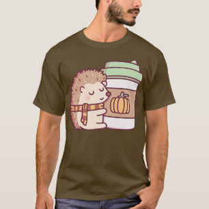 T-shirt Cute Hérisson Accrocher Citrouille Épices Latte