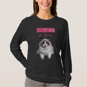 T-shirt Cute Hidden Kitten message d'amour Chat tissu déch