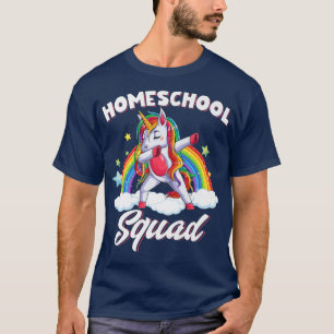 T-shirt Cute Homeschool Squad Dabbing Unicorn Enseignants