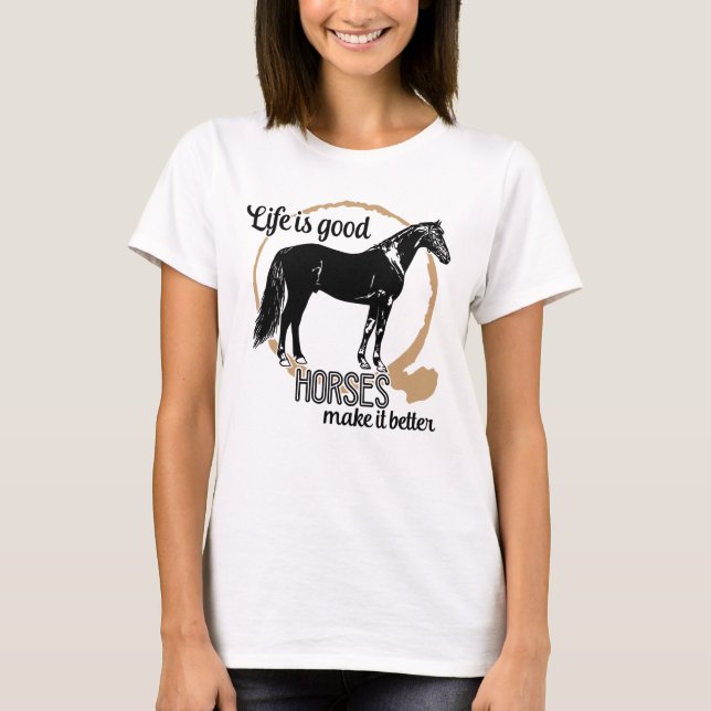 T-shirt Cute Horse Lover Équestre Horses Cowgirl Farm (Devant)