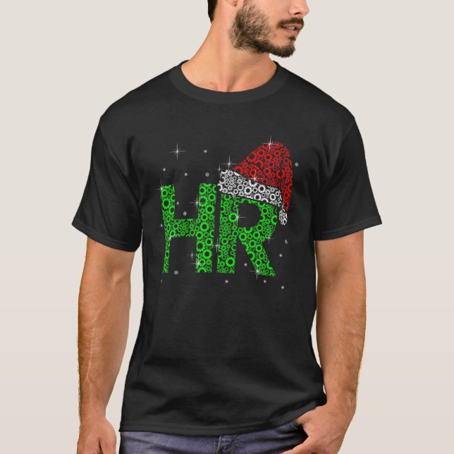 T-shirt Cute HR Santa Hat Human Resource Jobs Christmas Xm (Devant)