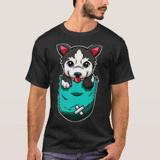 T-shirt Cute Husky Dans Amoureux des chiens De Sac