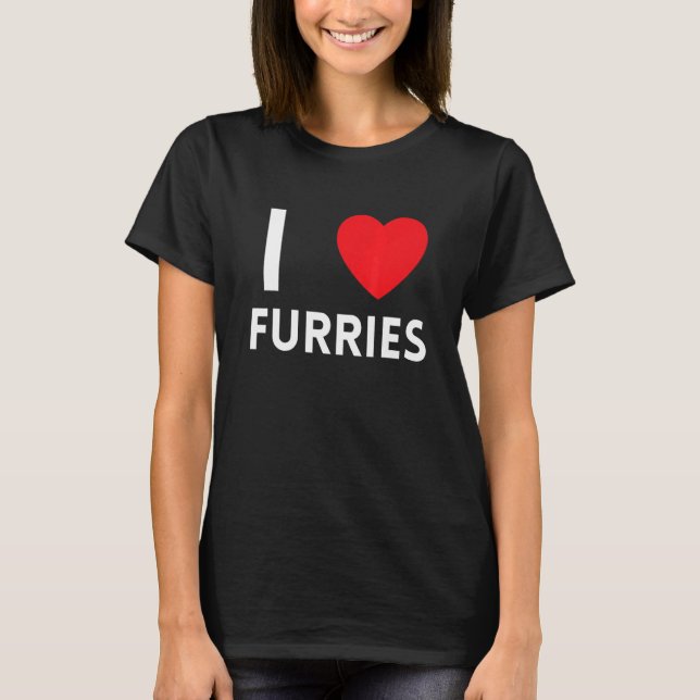 T-shirt Cute I Heart Furries Furry Fandom Love 3 (Devant)