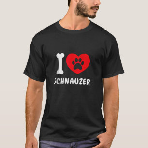 T-shirt Cute I Heart Schnauzer Cadeaux Idée Amoureux des c