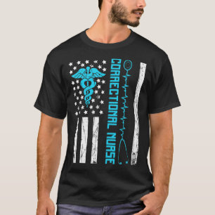 T-shirt Cute infirmière correctionnelle nous drapeau infir