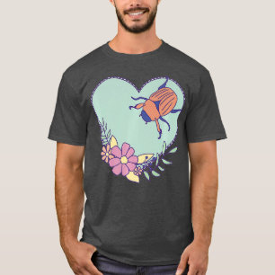 T-shirt Cute June Bug Art - Insect avec le coeur et