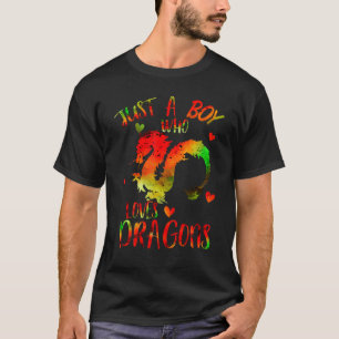 T-shirt Cute Just A Boy Who Loves Dragons Men and Boys
