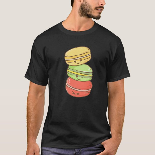 T-shirt Cute Kawaii Anime - Macaron - Japonais esthétique (Devant)