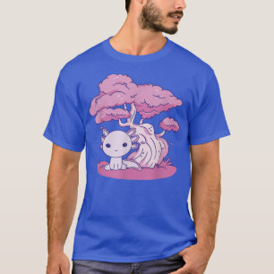 T-shirt Cute kawaii aolotl et Sakura Cherry Blossom tree