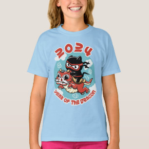 T-shirt Cute Kawaii Art   2024 Année Du Dragon
