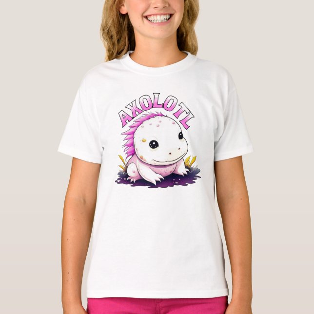 T-shirt Cute Kawaii Axolotl (Devant)