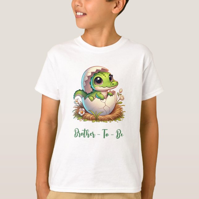 T-shirt Cute Kawaii Baby shower d'éclosion d'alligator béb (Devant)