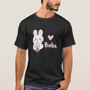 T-shirt Cute Kawaii Bunny Boba Milk Tea Bubble Tea Graphiq