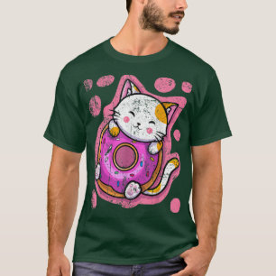 T-shirt Cute Kawaii Chat Donut Anime Japonaise Femmes ou F