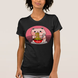 T-shirt Cute Kawaii chat ramen