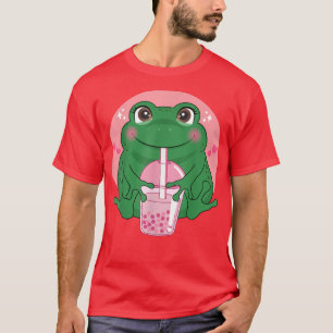 T-shirt Cute Kawaii Frog Boba Bubble Tea Femmes Hommes Ado