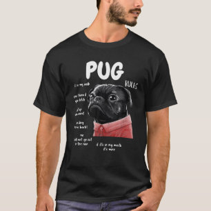 T-shirt Cute Kawaii Funny Black Carlin Chien Règles Cadeau