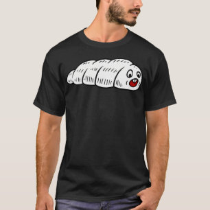T-shirt Cute Kawaii Larva Manger Blanc Vin À Voler Cartoon