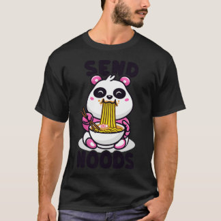 T-shirt Cute Kawaii Panda Envoyer Noods Funny Noodle Pun