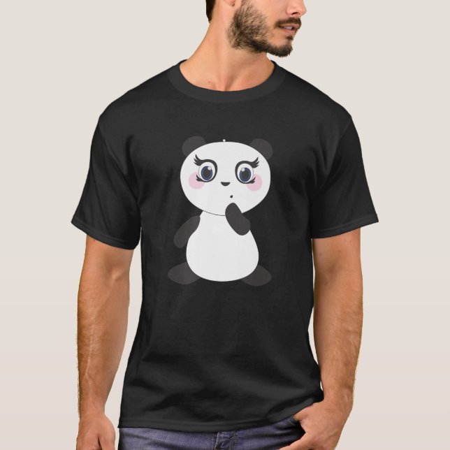 T-shirt Cute Kawaii Panda Girl - Surprise Design Edition (Devant)