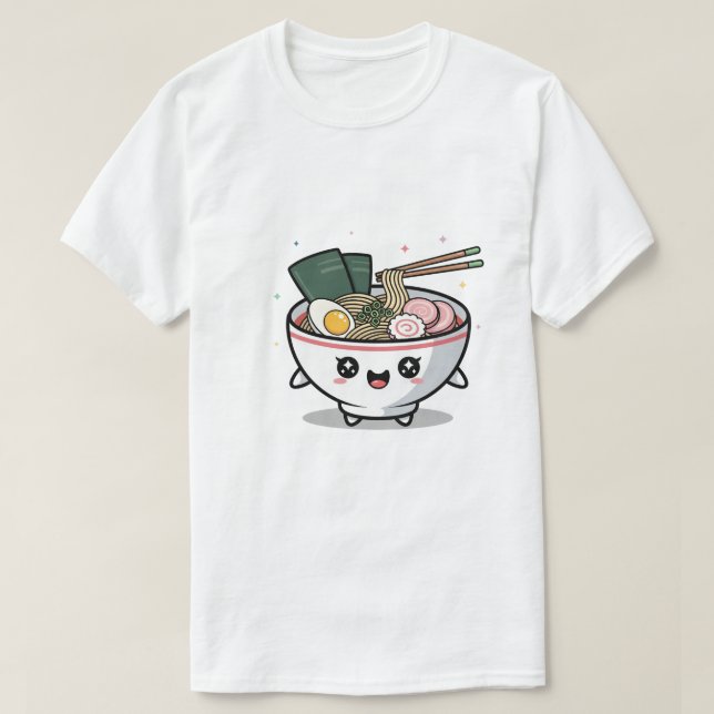 T-shirt Cute Kawaii Ramen Bowl (Design devant)