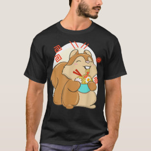 T-shirt Cute Kawaii Ramen écureuil japonais nouilles