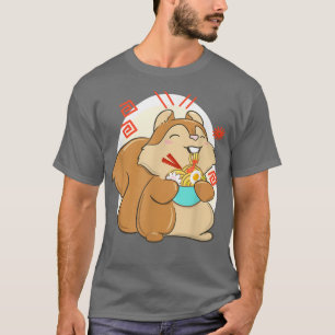 T-shirt Cute Kawaii Ramen écureuil japonais nouilles