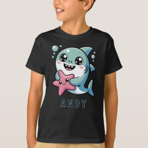 T-shirt Cute Kawaii Shark et Starfish Ocean Friends