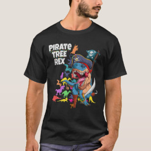 T-shirt Cute Kids Pirate Christmas Dinosaur Tree Rex Paleo