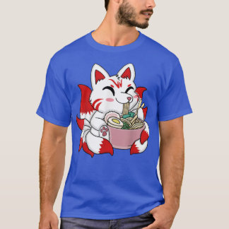 T-shirt Cute Kitsune Ramen Bowl Japonais Noodle Kawaii Ani