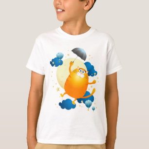 T-shirt Cute Kitten volant avec parapluie