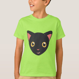 T-shirt Cute Kitty Visage noir Kitten