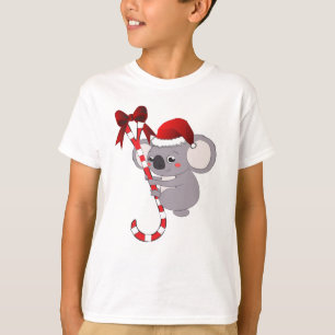 T-shirt Cute koala avec une père Noël klaus escalade casqu