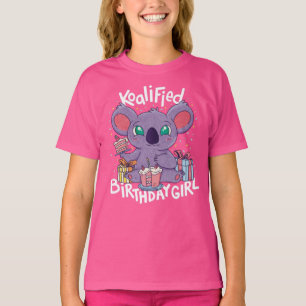 T-shirt Cute Koala Ours Koalified Anniversaire fille rose