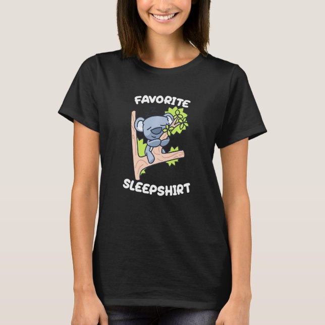 T-shirt Cute Koala Sleeping Napping Favori Sleep Time Na (Devant)