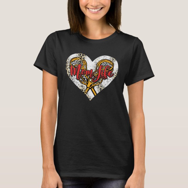 T-shirt Cute Lacrosse Mom Heart Mother's Day Sport Mama Mo (Devant)