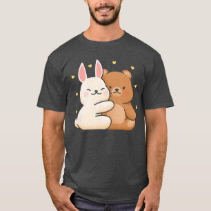 T-shirt Cute Lapin Câlin Ours Lapin et Ourhey Partagent Am